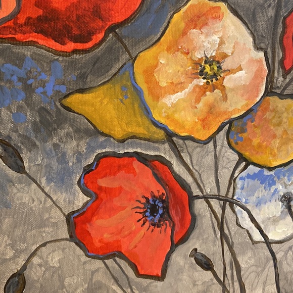 Original Painting on canvas ‘’ Poppies ‘’ acrylic 2023 my Art ❣️ - Picture 2 of 4